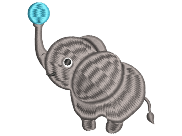 Cute Baby Elephant Ball Embroidery