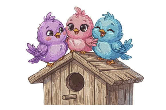 Cute Birds Birdhouse Embroidery Design Review
