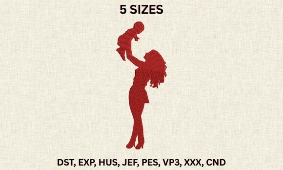 Mom Lifting Baby Embroidery File Review