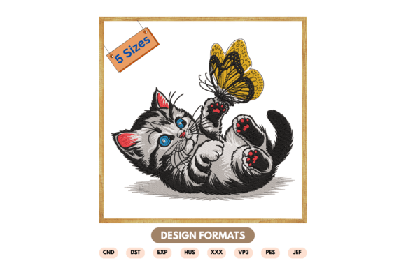 Playful Kitten with Butterfly Embroidery Review