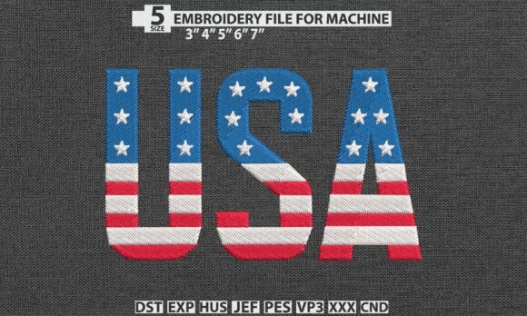 USA Embroidery Pattern DST PES Design